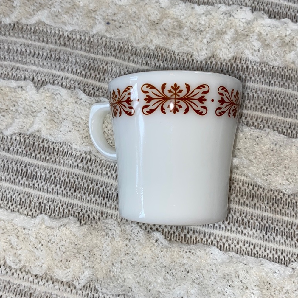 Vintage Pyrex Copper Filigree Mug